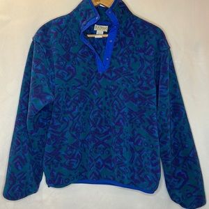 LL BEAN vintage 90s 1/4 button fleece pullover Medium